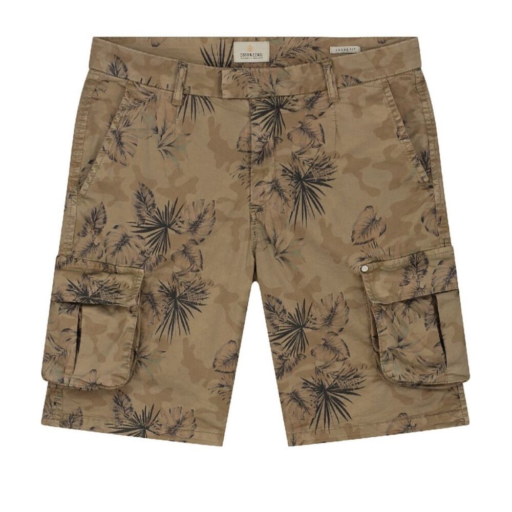 Men's Cargo Shorts in Tan Camouflage Floral